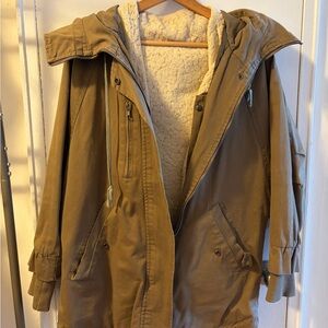 Korean - Women's Tan Hooded Jacket